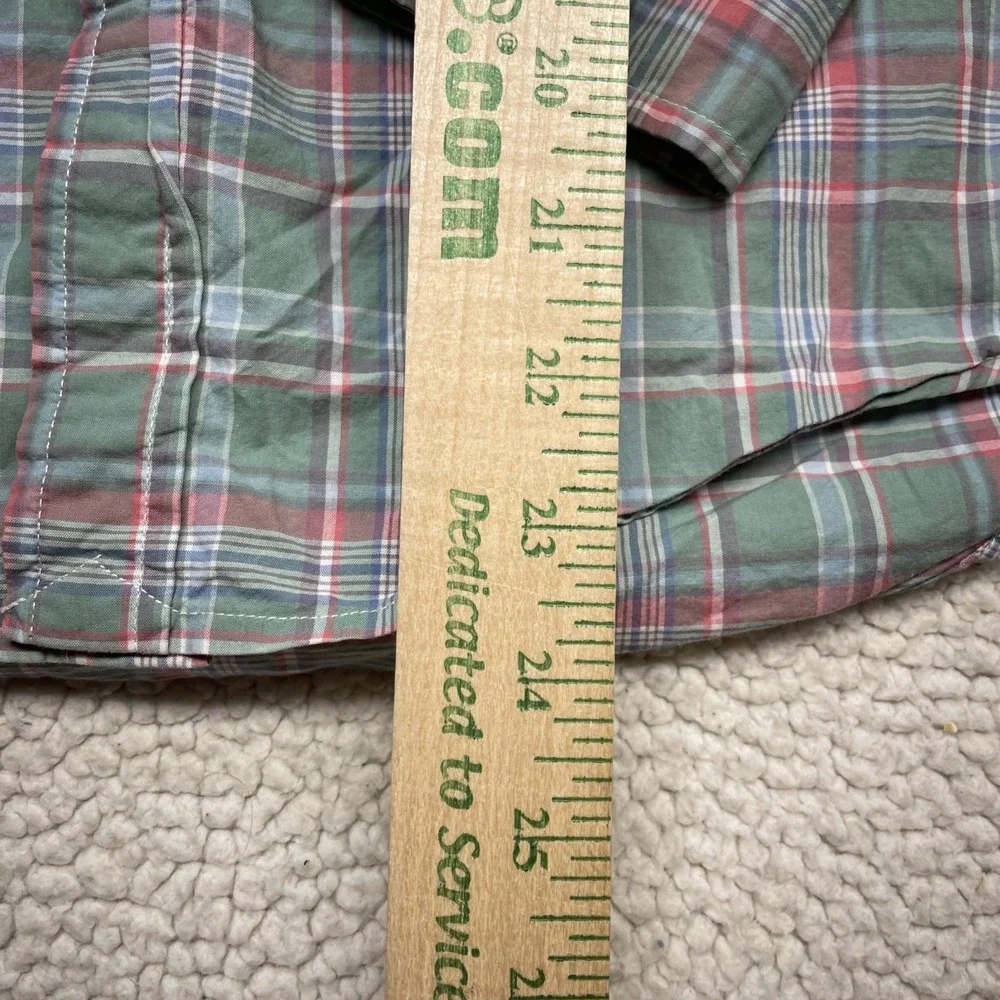 Ralph Lauren Button Down Boys L(14-16) Green Pink Plaid Long Sleeve Pony Shirt